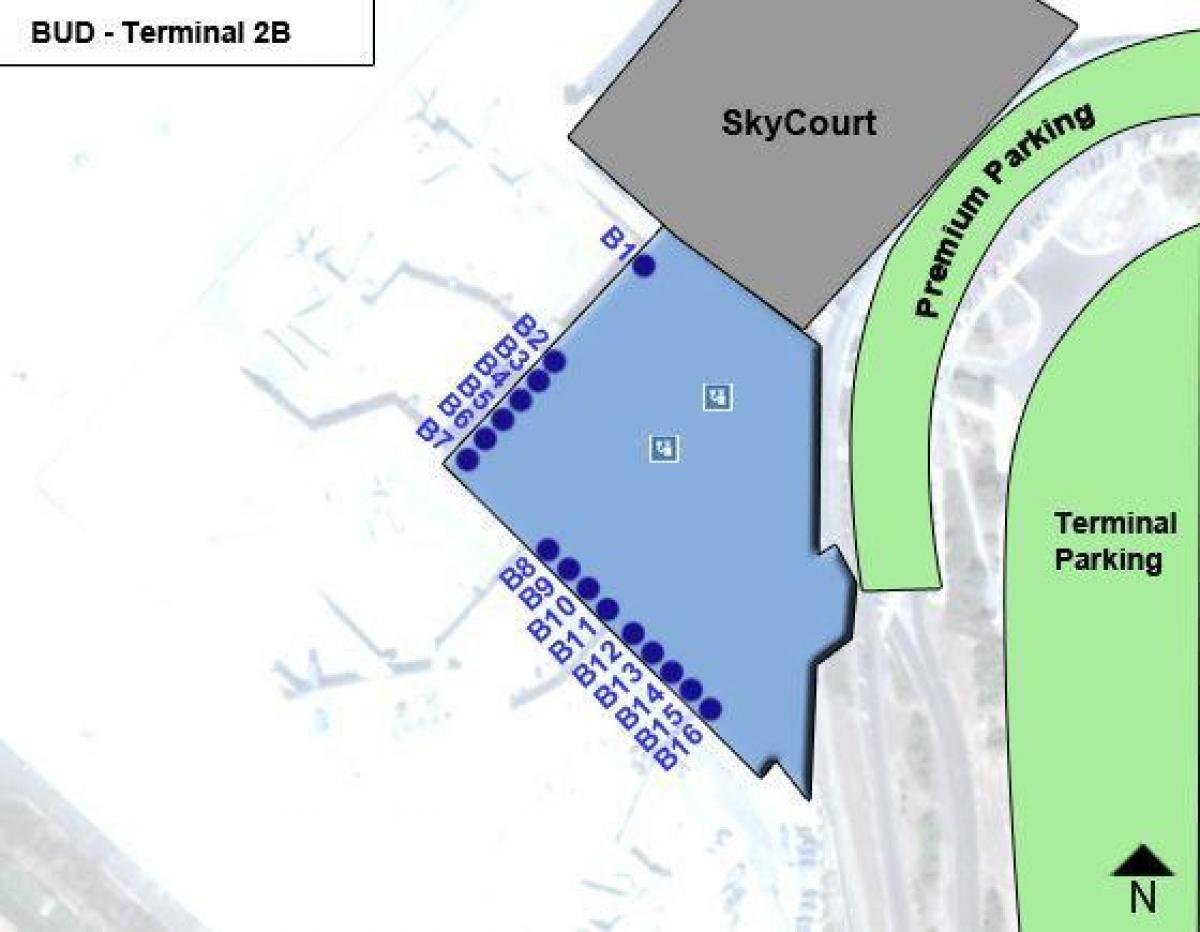 بڈاپسٹ ہوائی اڈے کے ٹرمینل 2b کا نقشہ