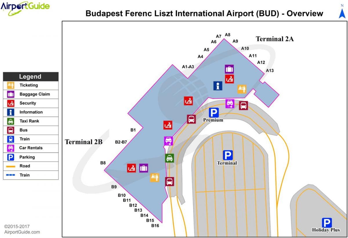 بڈاپسٹ ہوائی اڈے کا نقشہ ٹرمینل 2a